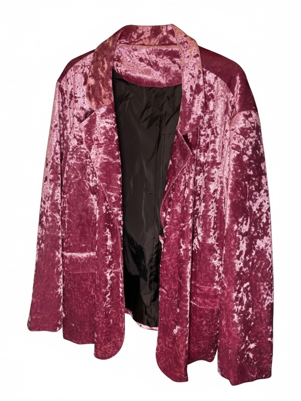 SHEIN Crushed Velvet Blazer in Dusty Rose